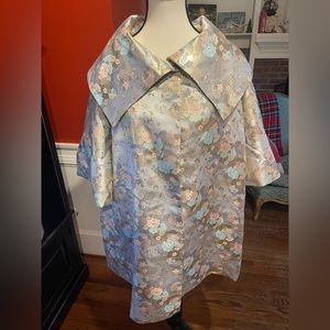 BURU Car coat, Size Sm/Md, NWOT, Icy Blue and Gold